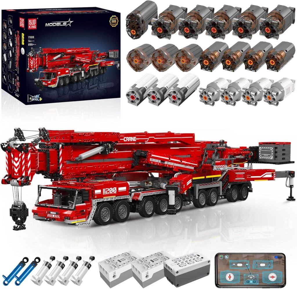 Mould King 17007 17008  Motorized LTM 11200 Crane Building Block