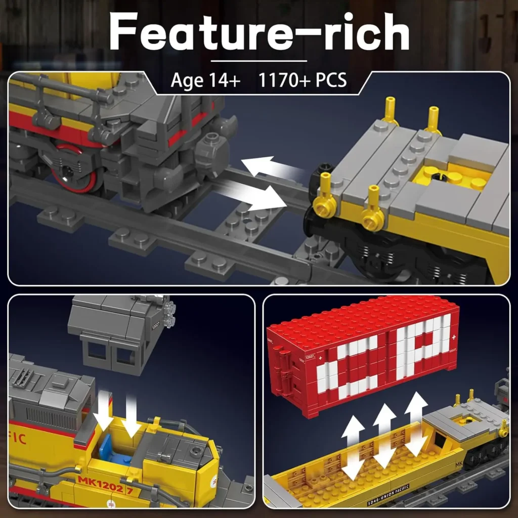 MOULD KING 12027 EMD SD40-2 Diesel Locomotive With Motor with 1170 Pieces - Image 3