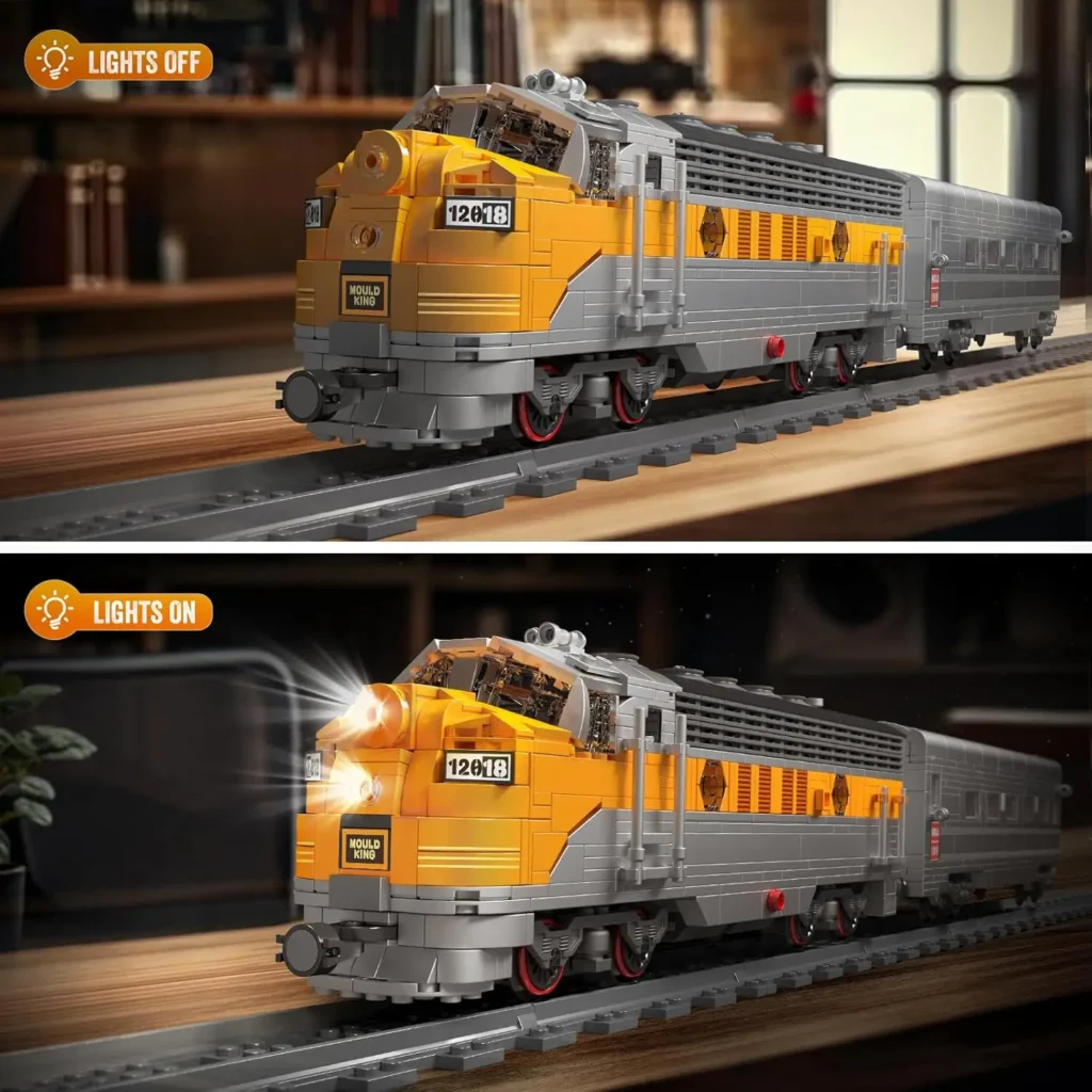 MOULD KING 12018 USA EMD F7 WP Diesel Locomotive Remote Controlled Building Blocks - Image 3