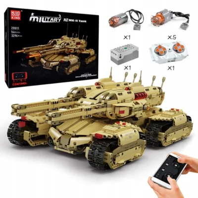 MOULD KING 20011 High-Tech App Remote Control Military Car Building Bricks