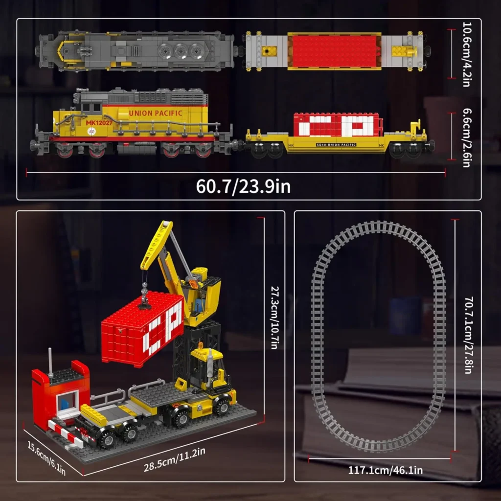MOULD KING 12027 EMD SD40-2 Diesel Locomotive With Motor with 1170 Pieces - Image 5