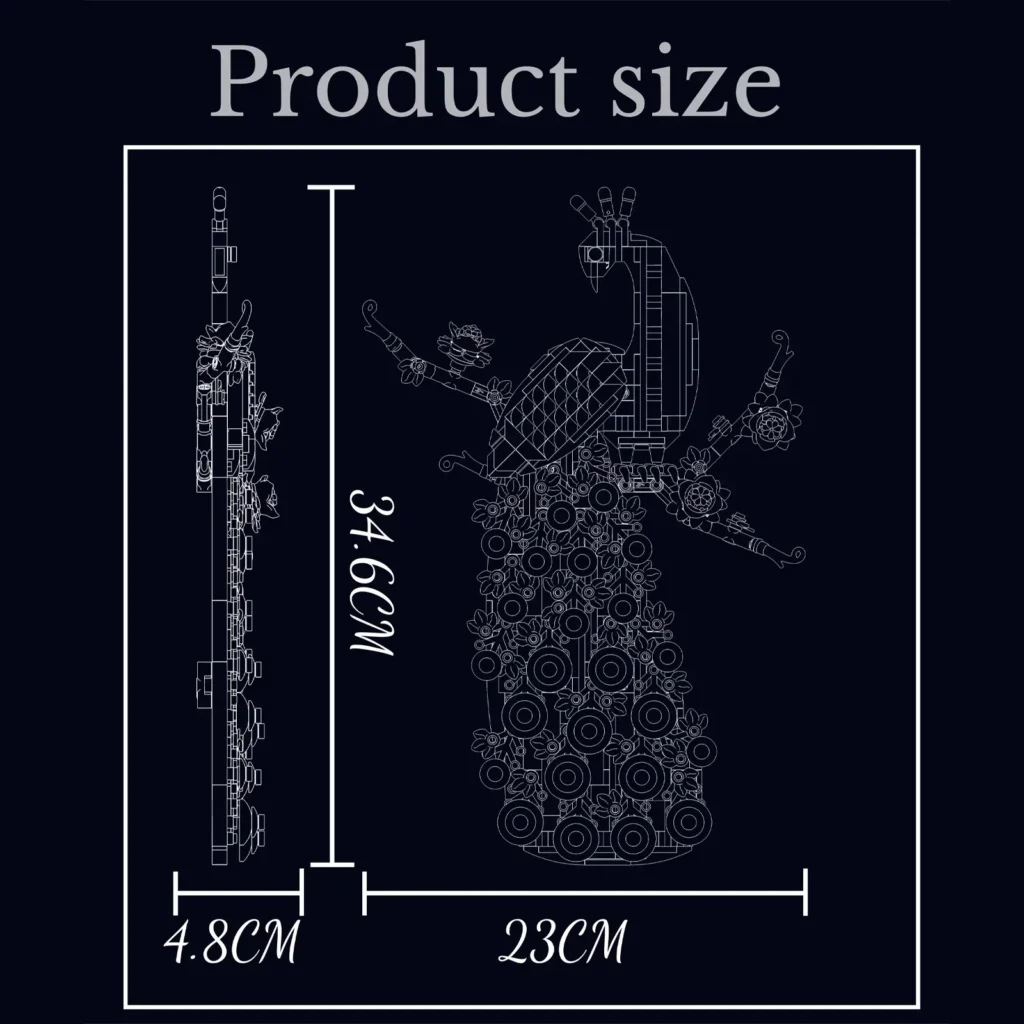 Mould King 10149 - 609pcsParrot Robin Peacock Hanging Picture Building Blocks - Image 6