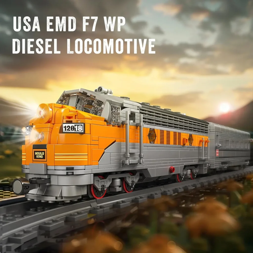 MOULD KING 12018 USA EMD F7 WP Diesel Locomotive Remote Controlled Building Blocks - Image 2