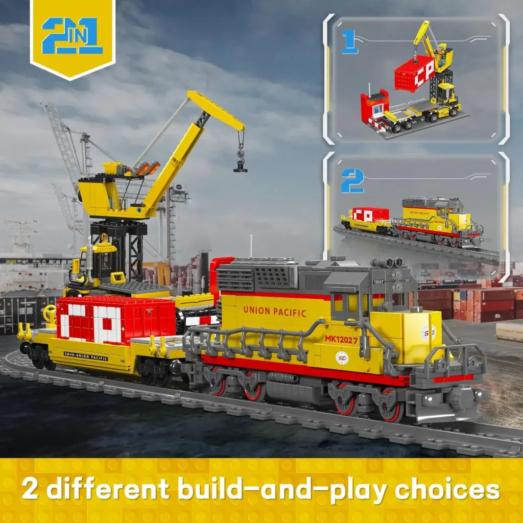 MOULD KING 12027 EMD SD40-2 Diesel Locomotive With Motor with 1170 Pieces - Image 2