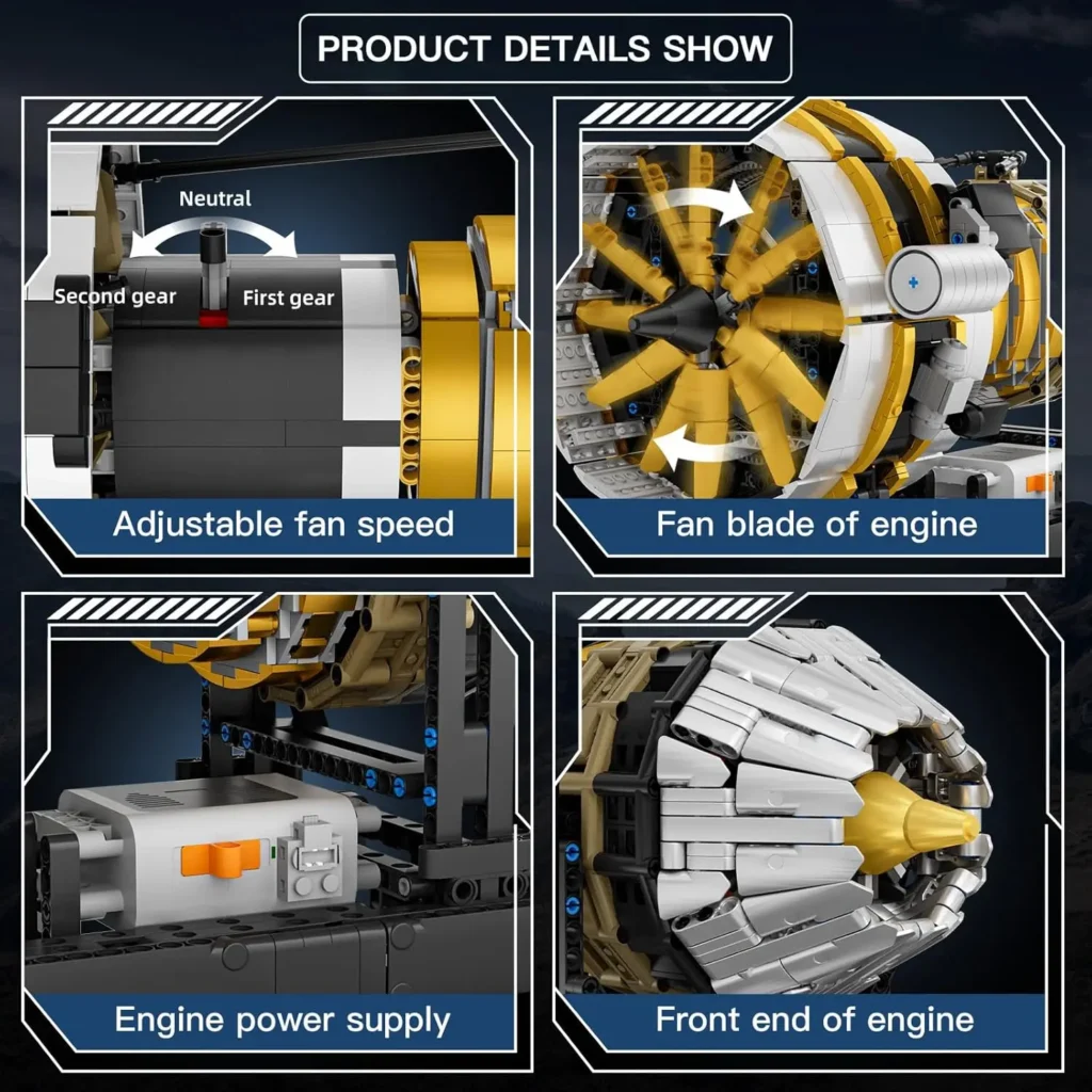 MOULD KING 10141 MOC Technology Aircraft Engine Building Block - Image 6